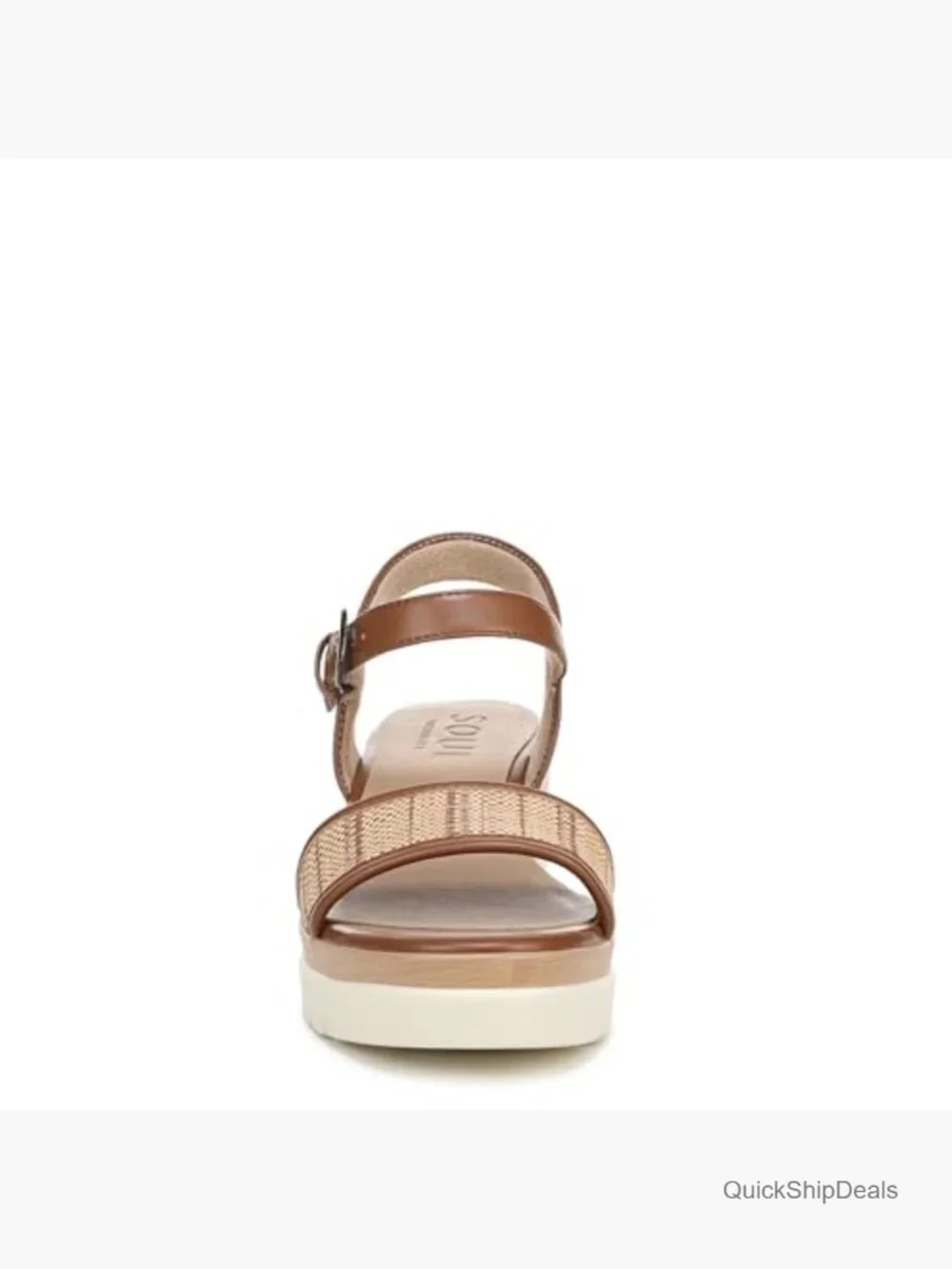 Wedge Sandals with Cushioned Footbed and Adjustable Ankle Strap